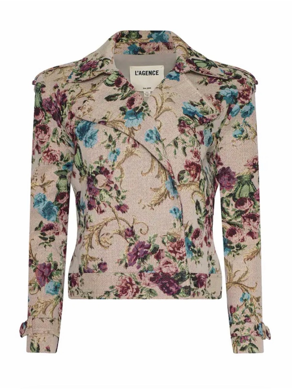 NWOT LAgence Xoey Cropped Trench Jacket vintage multi floral tapestry retail 950